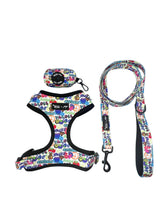 Load image into Gallery viewer, SAVE OVER 10% ON BUNDLE: Attitude Collection: Graffiti Edition Adjustable Harness, Leash and Poop Bag Bundle
