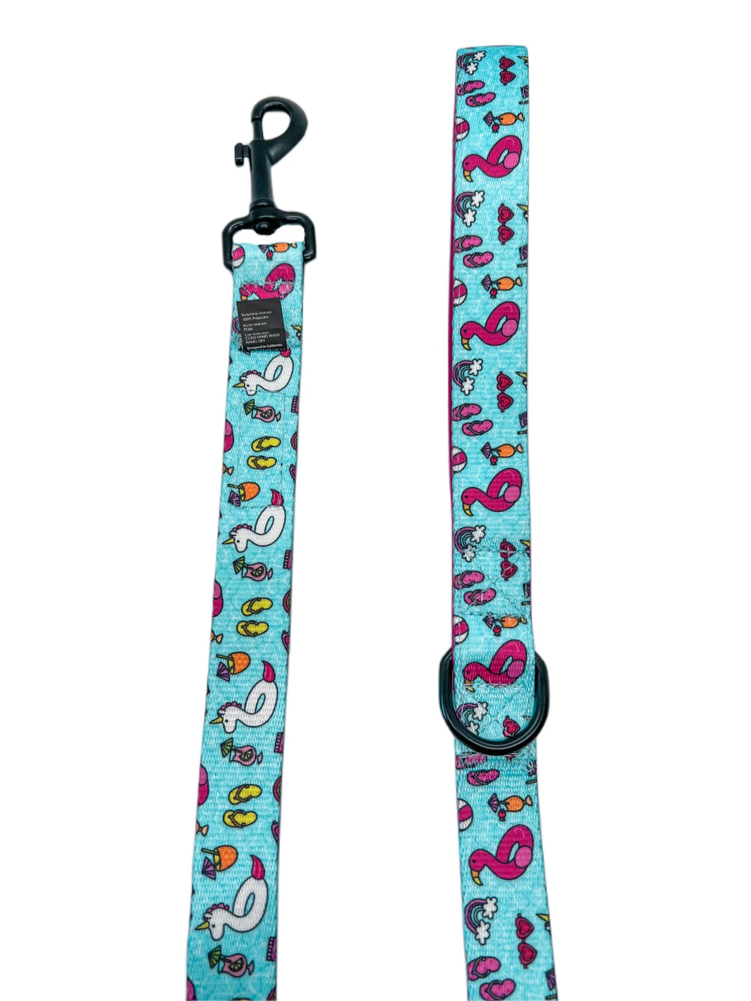 Pool Day 5 Foot Comfort Leash - ONE SIDE FLAMINGOS, OTHER SIDE UNICORNS