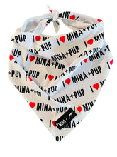 Load image into Gallery viewer, I ❤️ MINA + PUP SPECIAL EDITION ANNIVERSARY COOLING TIE ON BANDANA
